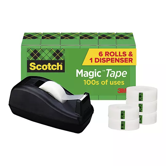 Despachador de cinta magia 3M Scotch 810-C40BK + 6 cintas de 19 mm x 25.4 m