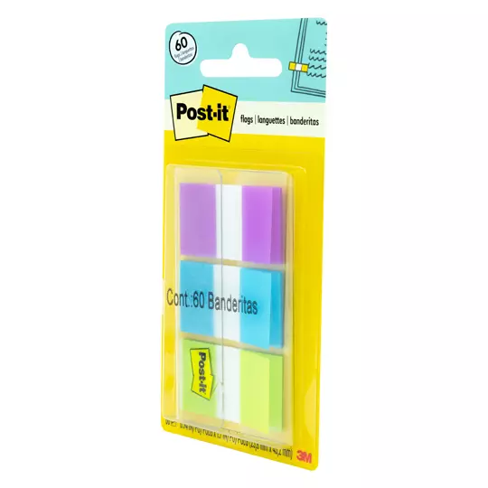 Banderitas Post-It mod. 680-pbg 3m 1x1.5pulgadas 3 colores