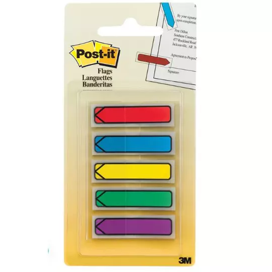 Banderitas adhesivas flecha Post-It primarios 5 blocks