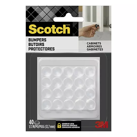 Protectores de goma autoadheribles Scotch, Transparentes 12.7 mm Pack 40 piezas