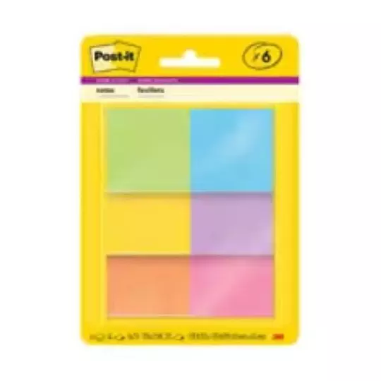 Notas adhesivas mod. 622-6SSAU Post-it 2x2 pulgadas 6 blocks con 45 hojas