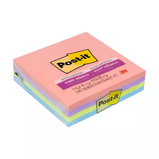 Notas adhesivas Mod. 654-ss Post-it style 3x3 pulgadas, blocks super sticky 180