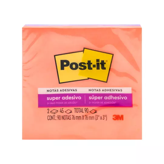 Notas adhesivas Mod. 654-ss Post-it Style 3x3 pulgadas, block bicolor super stic