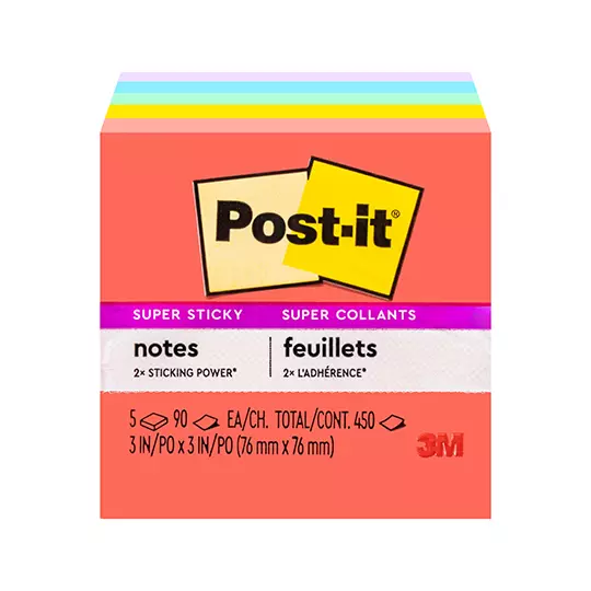 Notas adhesivas Mod. 654-5ssan Post-it Marrakesh 3x3 pulgadas, 5 blocks super st