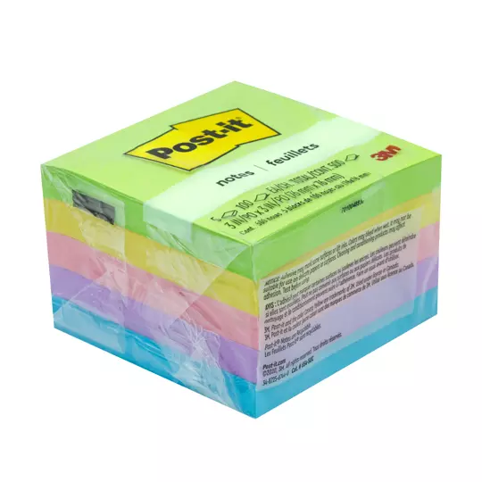 Notas adhesivas Mod. 654-5uc Post-it Jaipur 3x3 pulgadas, 5 blocks con 100 hojas