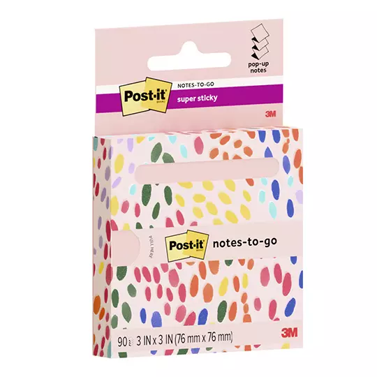 Notas adhesivas Post-It POP-UP Super Sticky 3 X 3 pulg color rosa c/90 notas
