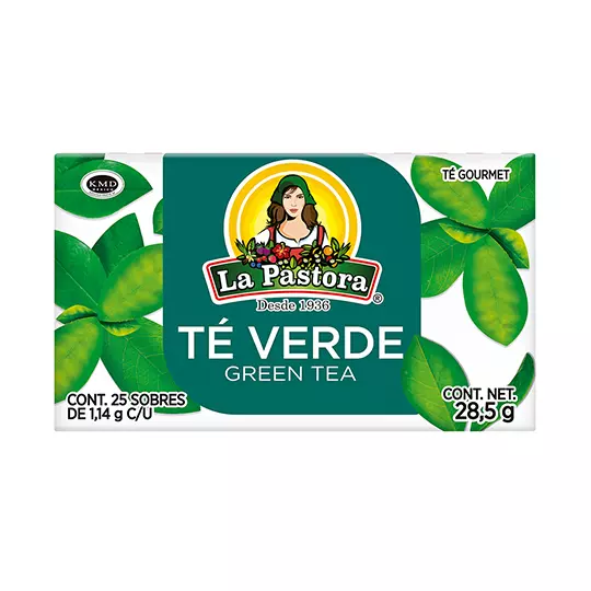 Té verde LA PASTORA caja con 25 sobres.