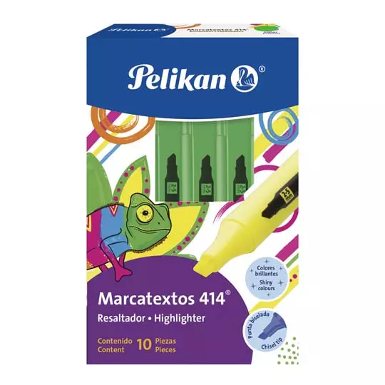 Resaltador de texto Pelikan 414 color verde caja con 10 piezas