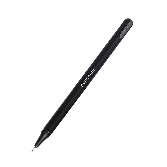 Bolígrafo de gel extra fino Pentonic Gel Pen 0.6 mm color negro caja c/12 pzs
