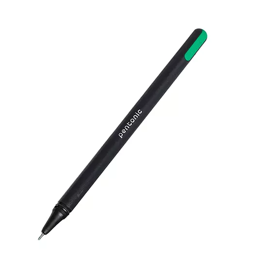 Bolígrafo de gel extra fino Pentonic Gel Pen 0.6 mm color verde caja c/12 pzs