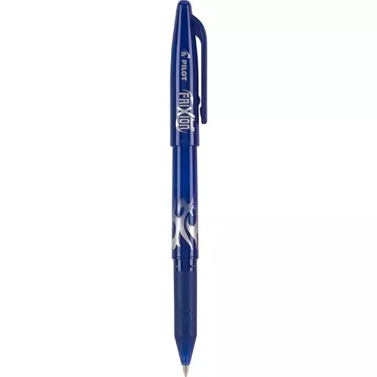 Bolígrafo fino Frixion Ball Pilot tinta gel borrable, color azul, caja c/12 pzs