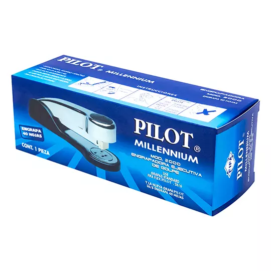 Engrapadora ejecutiva cromada de golpe Pilot Mod. 2000 tira completa
