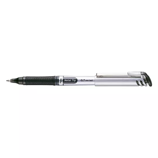 Bolígrafo stick Pentel Energel negro, punto  0.7 mm caja con 12 pz.