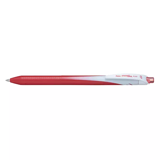 Bolígrafo retractil Pentel Energel rojo punto  0.7 mm caja con 12 pz.