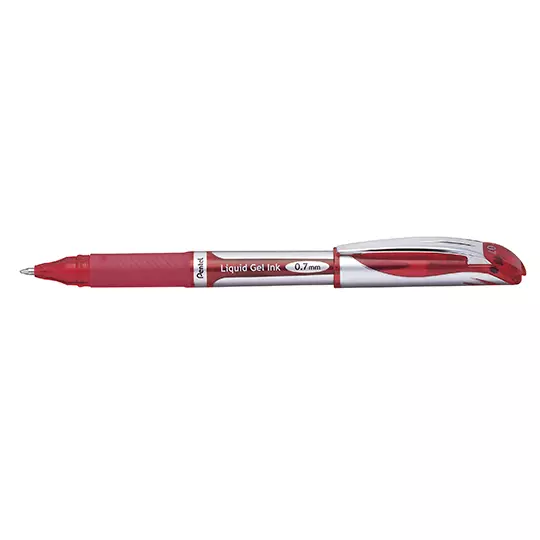 Bolígrafo stick Pentel Energel rojo punto  0.7 mm caja con 12 pz.