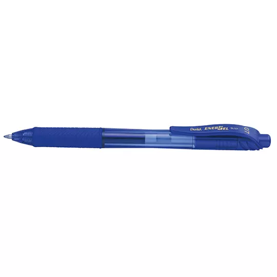 Bolígrafo retractil Pentel Energel azul punto  0.7 mm caja con 12 pz.
