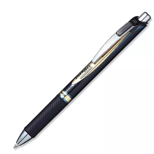 Boligrafo retractil antifraude Pentel Energel azul punto 0.5 caja con 12 pz