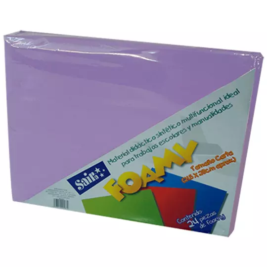 Foamy  saira tamaño carta  lila  24 piezas.