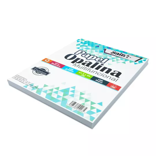 Paquete de papel opalina blancura 95% 120gr, Saira tamaño carta paquete 100 hs