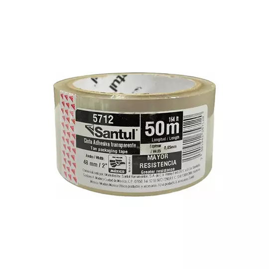 Cinta empaque adhesiva SANTUL transparente DE 48MM X 50M