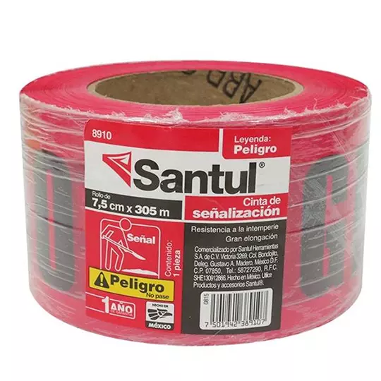Cinta de señalización santul 305 m peligro color rojo