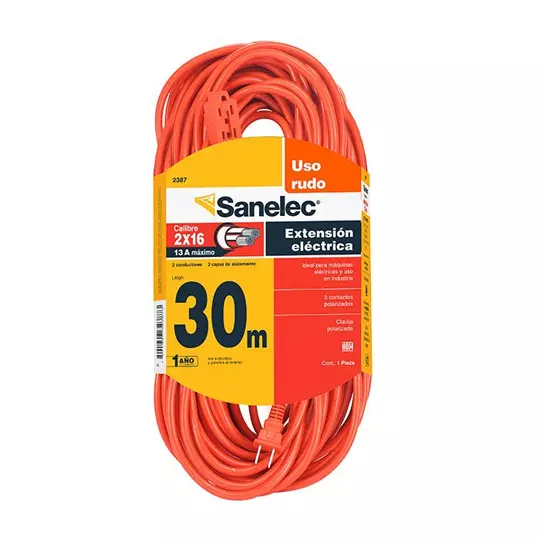 Extensión de uso rudo Santul 30 m naranja 2x16 AWG