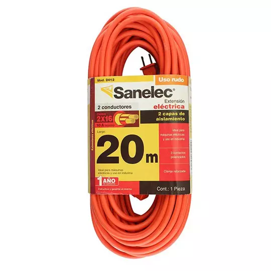 Extensión de uso rudo Santul 20 m naranja 2x16 AWG