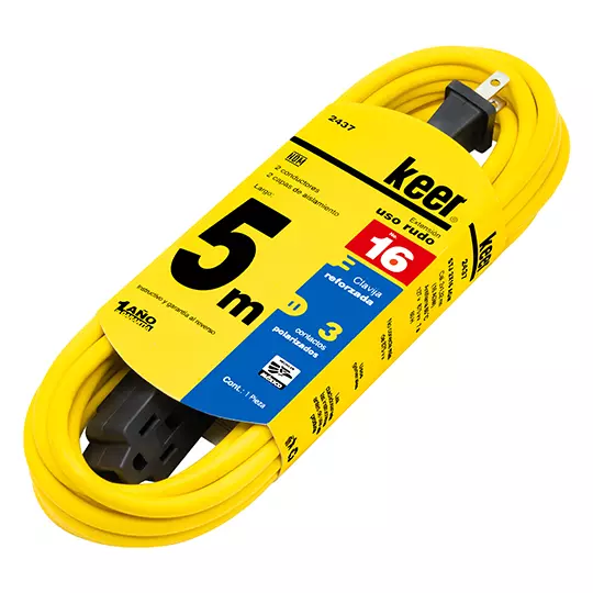 Extensión de 3 contactos santul 5 M color amarillo
