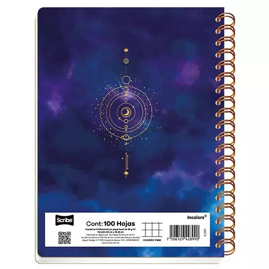 Cuaderno profesional SCRIBE Incolors cuadro grande (7 mm) con 100 hojas