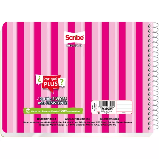 Cuaderno forma italiana SCRIBE Mega blanco con 100 hojas