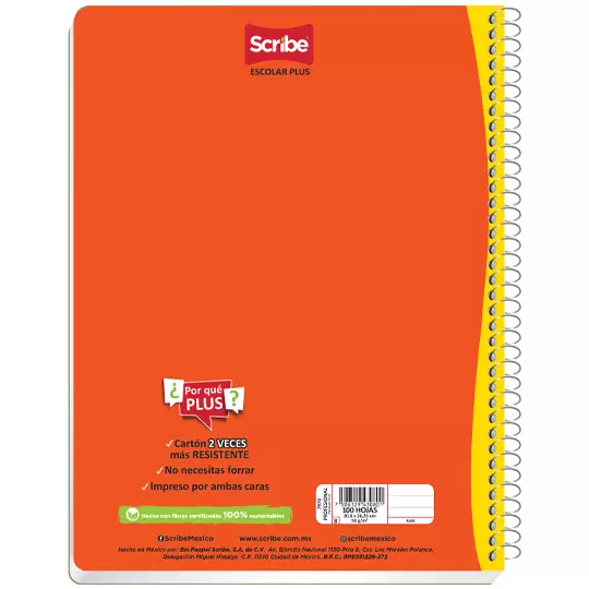 Cuaderno profesional SCRIBE Escolar plus cuadro chico (5 mm) con 100 hojas 2