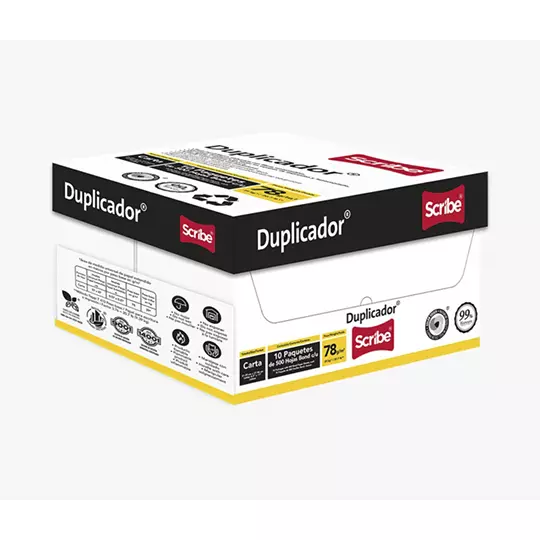 Caja de papel bond Scribe Duplicador tamaño carta 99% de blancura 78 grs 2