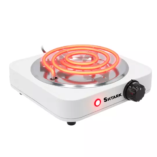 Parrilla Eléctrica SHTARK 1 Quemador Espiral Portátil Color Blanco
