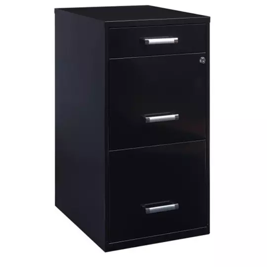 Archivero metálico SPACE SOLUTIONS 20990 tamaño carta 2 gavetas + 1 color negro