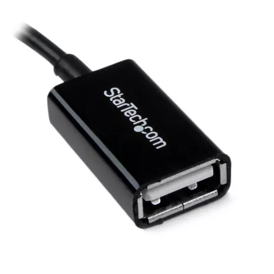 Cable Adaptador Startech Micro USB Macho a USB A Hembra, 12cm, Negro