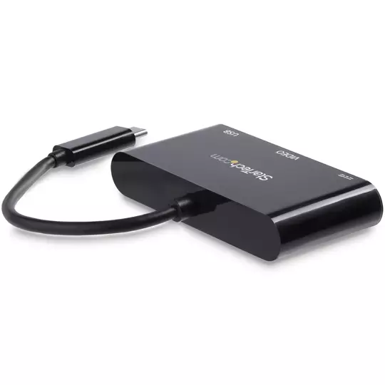 Adaptador Startech USB-c a VGA y puerto USB-a