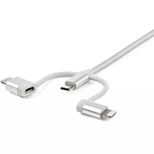 Cable trenzado de 1m usb a usb c micro usb lightning cargador