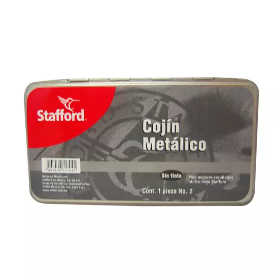 Cojín para sello Stafford estuche metálico No. 2 sin tinta