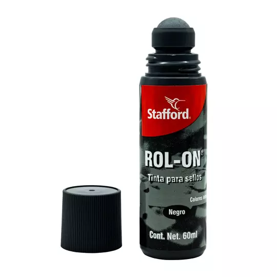 Tinta para sello Stafford color negro sistema Roll-On 60 ml