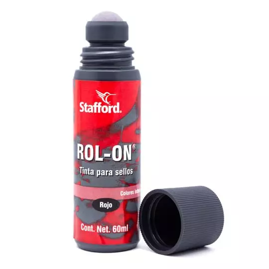 Tinta para sello Stafford color rojo sistema Roll-On 60 ml