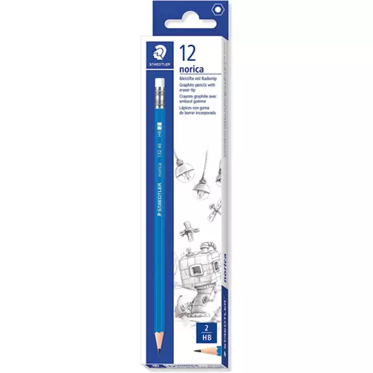 Lápiz de grafito Staedtler hexagonal Norica HB #2 caja con 12 piezas