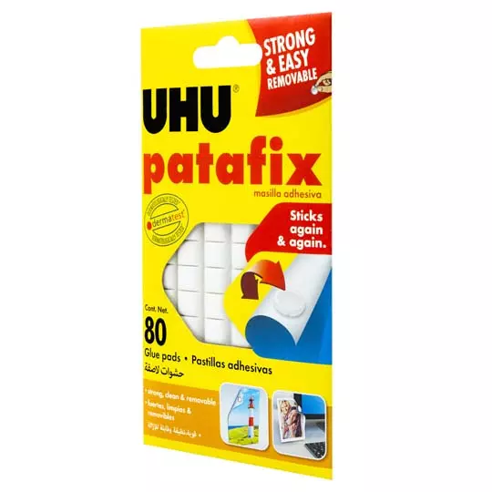 Pastillas de pegamento UHU Patafix color blanco con 80 almohadillas