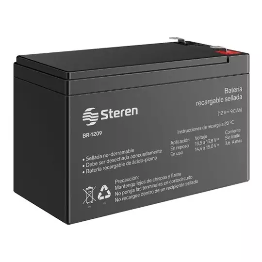 Batería sellada STEREN de acido-plomo 12 VCC 9AH 1 pieza