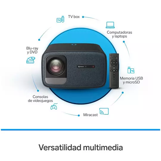 Proyector multimedia STEREN con 650 ANSI (20200 lúmenes) enfoque automático
