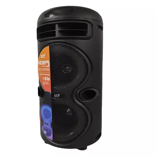 Bocina inalámbrica STF Hoss tower 4" x 2con luz LED RGB