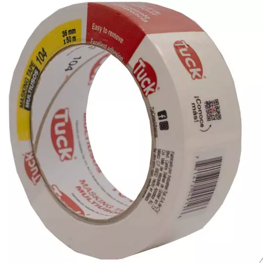 Masking tape tipo 104 TUK uso general 36 mm x 50 m, beige pálido, 1 pieza