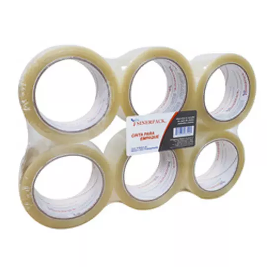 Cinta 174 de empaque TUK "Sinerpack" 48mm x 100m , transparente, con 6 piezas