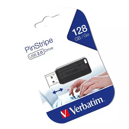 MEMORIA FLASH USB PINSTRIPE DE 128 GB  NEGRO