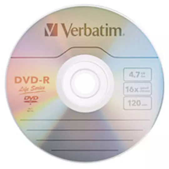 Disco Verbatim DVD-R 16x con 50 piezas.