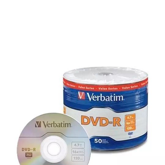Disco Verbatim DVD-R 16x 4.7GB torre con 50 pzas